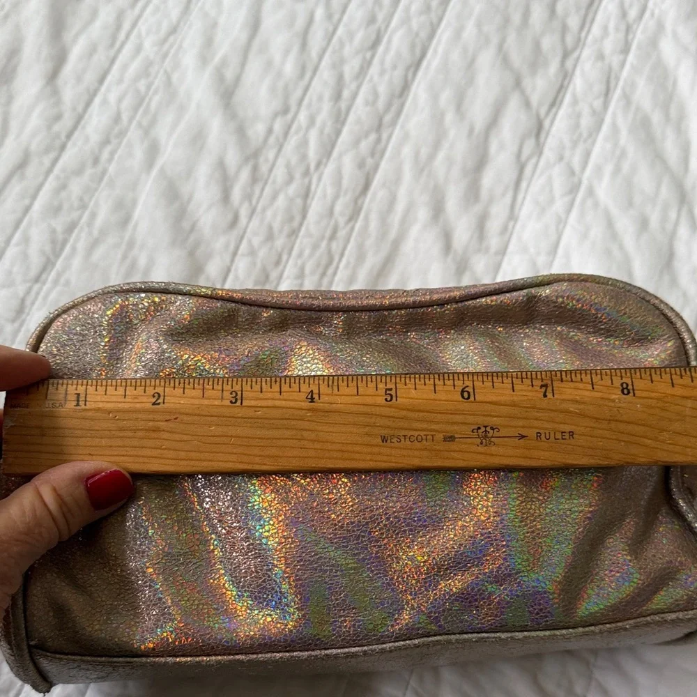 Holographic glittery Cosmetic Bag with Double Zipper